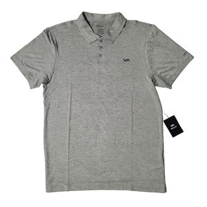 RVCA UPF 50+ Short Sleeve Gray Polo Shirt Men's Size Large